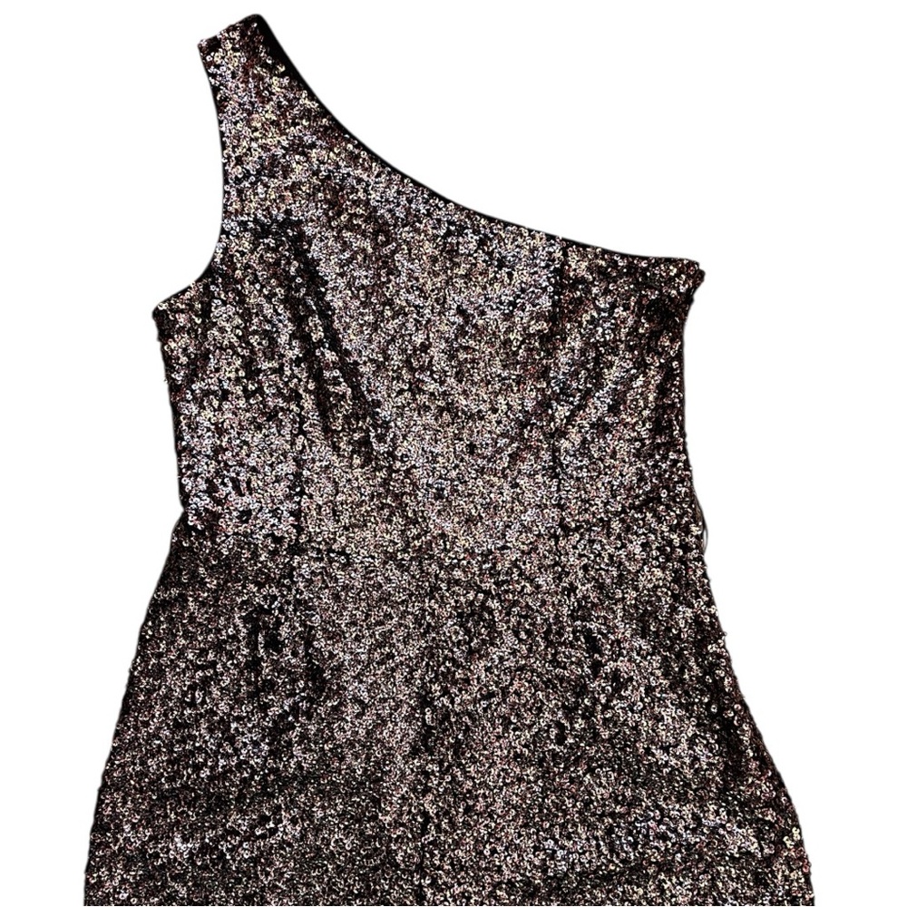 Antonio Melani New with Tag One-Shoulder Gold and Black Sequins Jumpsuit - Picture 3 of 6